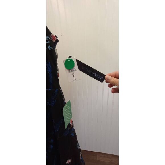 NWT My Michelle, fit and flare ,semi formal, black embroidered sleeveless dress. - Picture 6 of 10